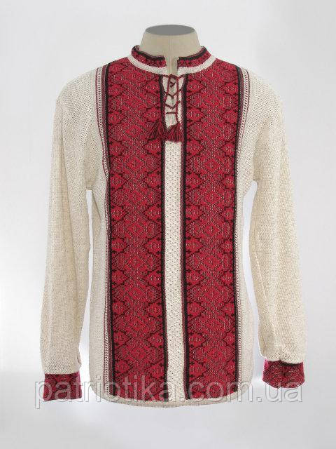 Чоловіча в'язана вишиванка "Роман червоний" 20215