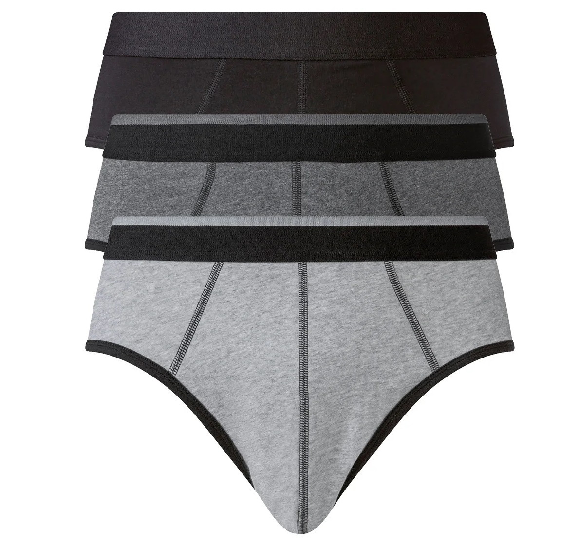 Комплект труси сліп із 3 штук, розмір L, колір чорний, сірий, св.сірий
