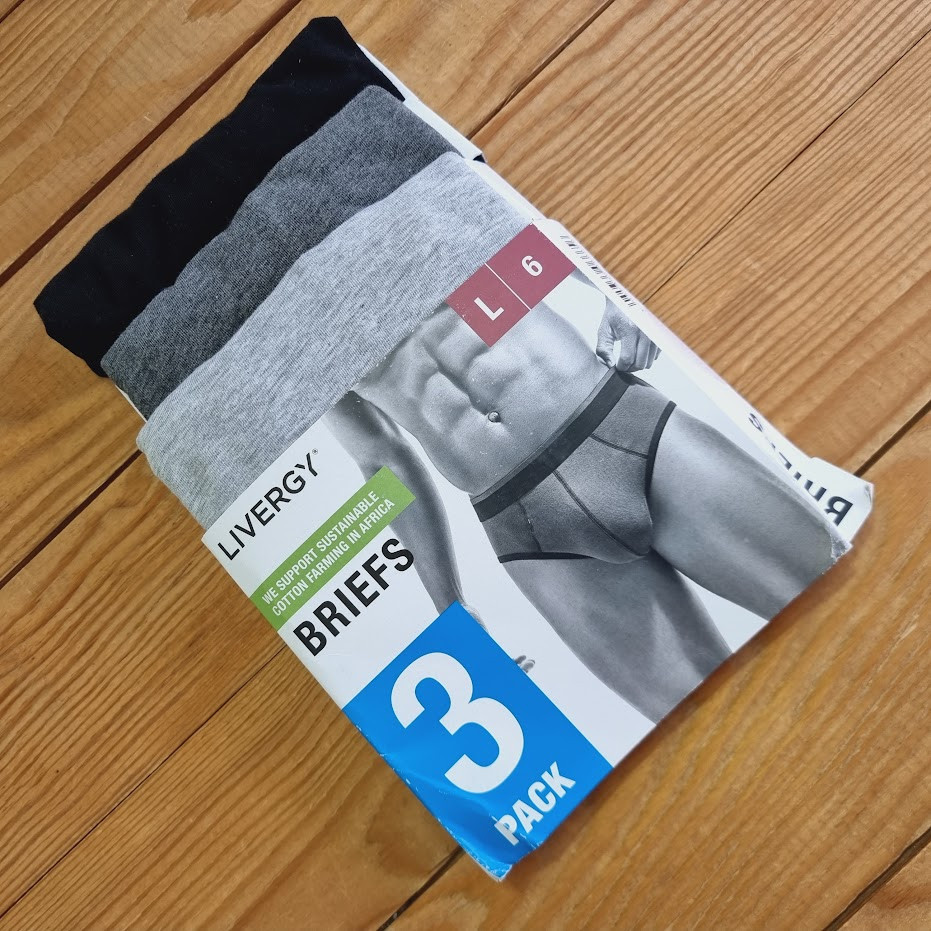 Комплект труси сліп із 3 штук, розмір L, колір чорний, сірий, св.сірий