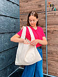 Сумка шопер пакет з саржі без друку Розмір: 40см х 63см, фото 7