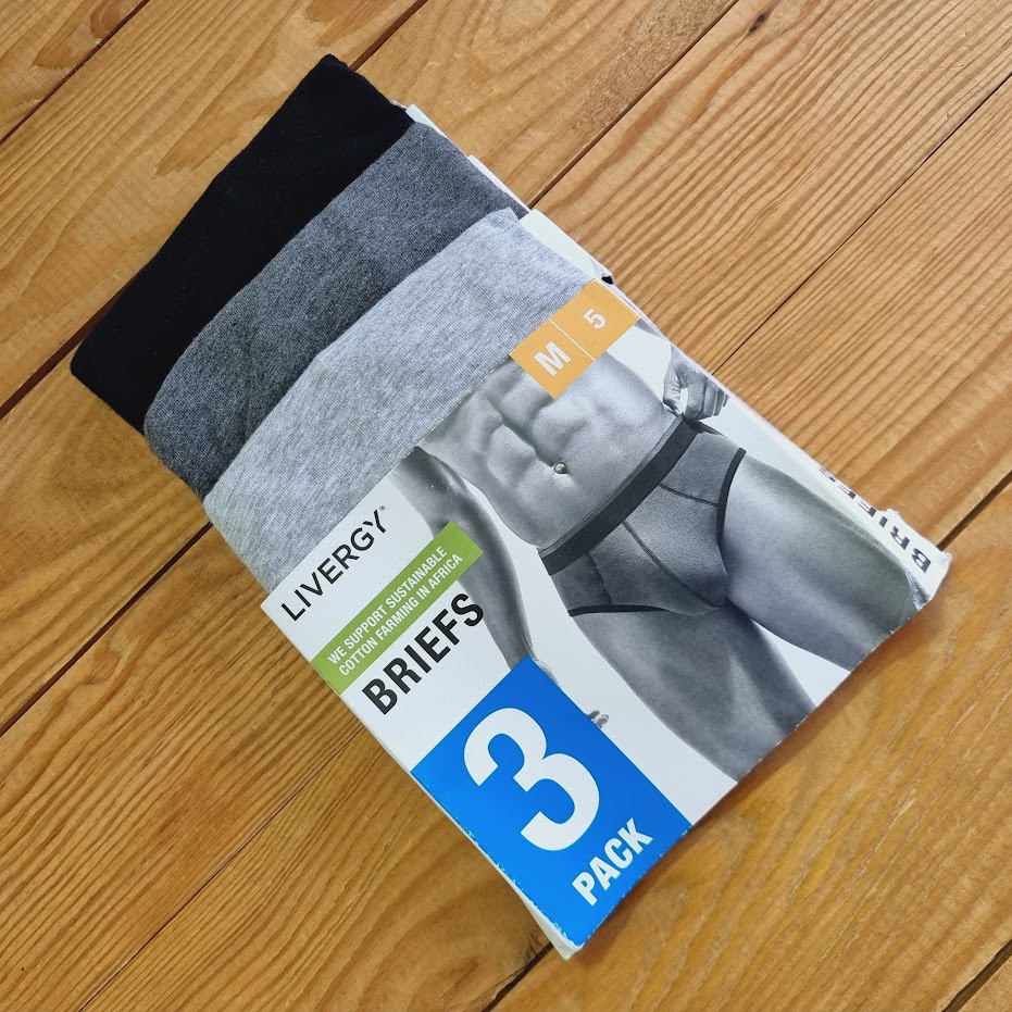Комплект труси сліп із 3 штук, розмір M, колір чорний, сірий, св.сірий