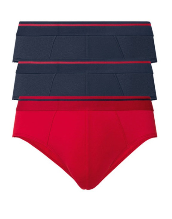 Комплект труси сліп із 3 штук, розмір M, колір синій, червоний