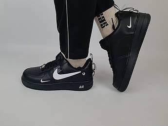 Кросівки чоловічі чорні Nike Air Force 1 '07 LV8 Utility Black. Низькі кросівки для чоловіків Найк Аїр Форс 1