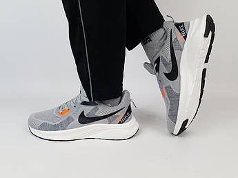 Кросівки чоловічі весна літо сірі Nike Air Zoom Grey White. Бігові кросівки літні для чоловіків Найк Аїр Зум