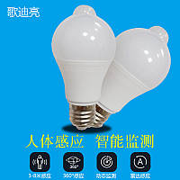 Светодиодная лампа с датчиком движения и освещенности E27, 5W/7W LED 7
