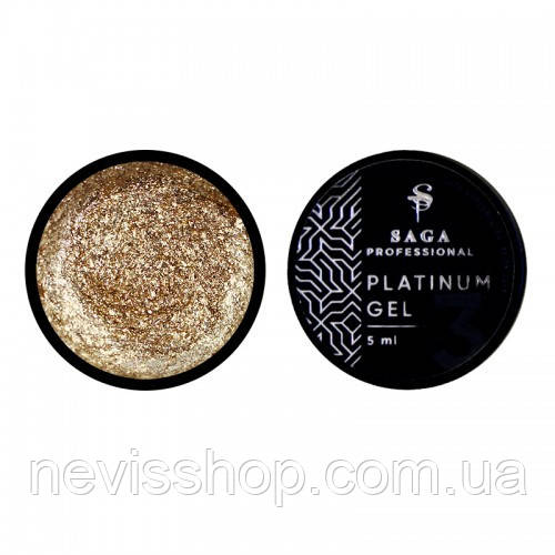 Гель для дизайну Saga Professional Platinum Paint 02 золотистий. 5 м