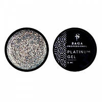 Гель для дизайну Saga Professional Platinum Paint 04 сріблястий. 5 мл