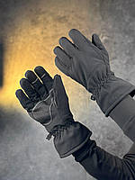 Перчатки мужские зимние тактические полнопалые Cord черные | Перчатки теплые демисезонные повседневные