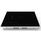 Електрична плита 45 см Три конфорки Luxor Flamme 455 SS у рамці сталь-функції Keep Warm + Stop and Go, фото 3