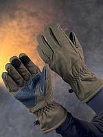 Перчатки мужские зимние тактические полнопалые Cord хаки | Перчатки теплые демисезонные повседневные