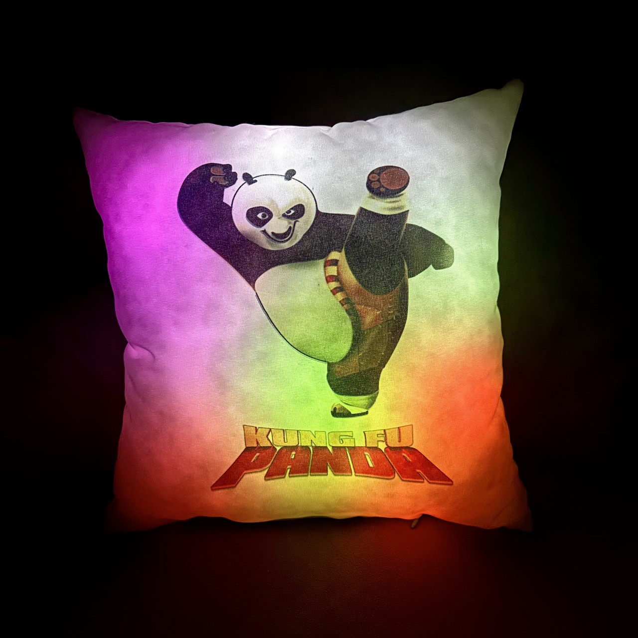 Подушка нічник Панда Кунг Фу світна подушка Panda Kung Fu — м'яка іграшка подушка нічник — подарунок