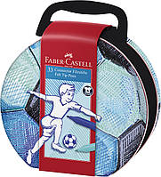 Фломастери Faber-Castell Connector "Футбол" у подарунковій металевій коробці, 33 кольори, 155538