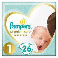 Підгузки Pampers №1 Premium care уп 26шт (2-5кг)