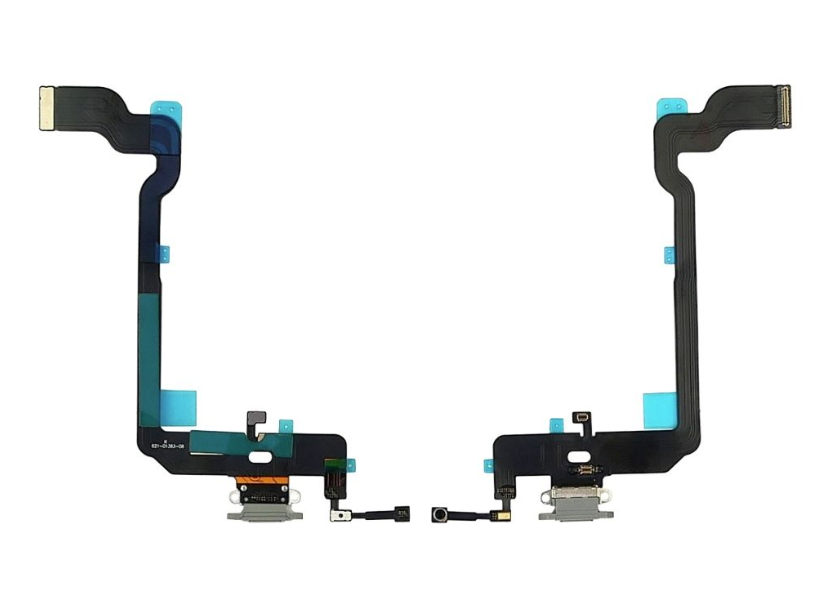 Шлейф iPhone XS із Сірим роз'ємом зарядки та мікрофоном, фото 1