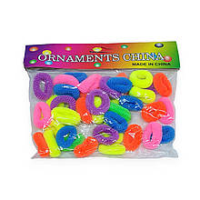 Гумки для волосся 40 шт d - 2.5 см дитячі махрові маленькі яскравий мікс