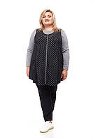 Женский жилет "Капитошка" комбинированый на молнии с карманами