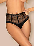 Високі трусики-стринги Obsessive Sharlotte panties black XXL, фото 4