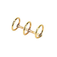 Тройные металлические разъемные кольца для блокнотов золото