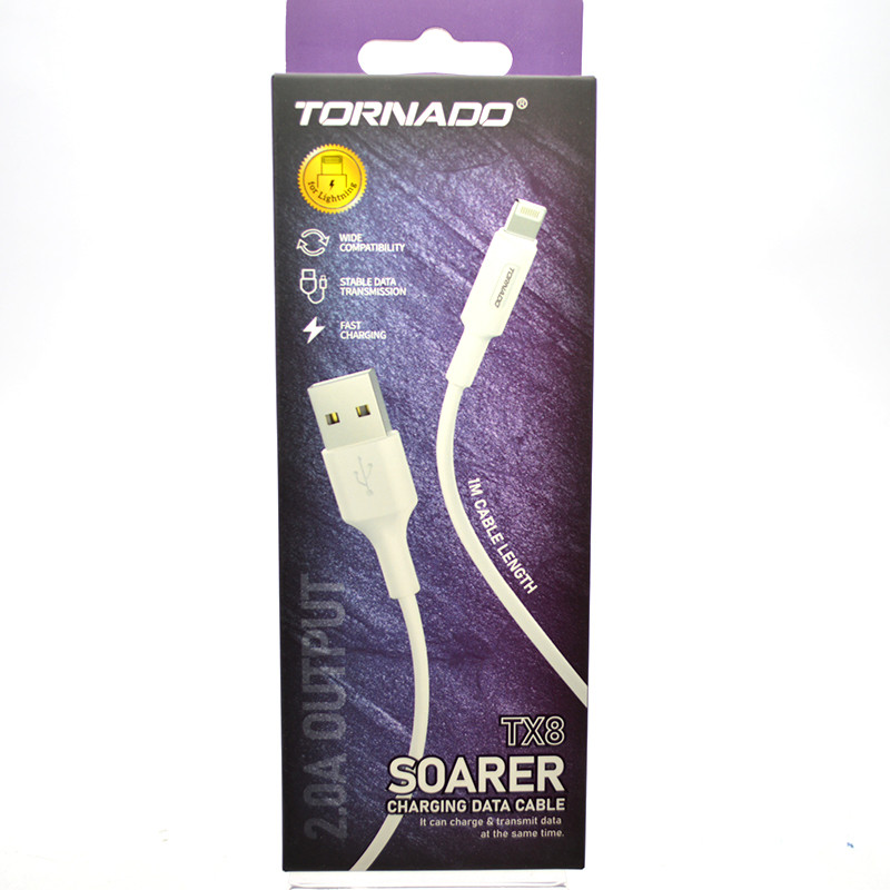 Кабель Tornado TX8 Lightning 2.4A 1M White, фото 1