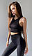 Комплект: лосини з ефектом пуш-ап та топ в рубчик XL, Чорний з моделюючим швом ззаду, фото 8