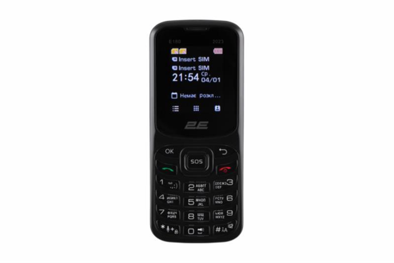 Мобiльний телефон 2E E180 2023 Dual Sim Black (688130251044), фото 1