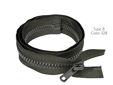 Тракторна косий зуб Темний Хакі 100см Тип8 з одним бігунком пластикова роз'ємна