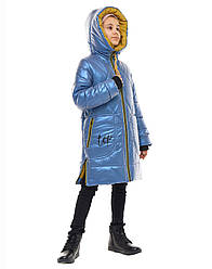 Зимові куртки для дівчаток подовжені розміри 122-146