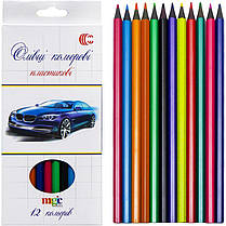 Набір кольорових олівців на 12 кольорів у картонній упаковці White Night в упаковці 12 шт, фото 2
