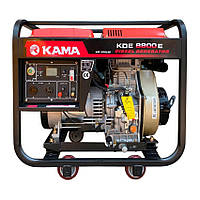Дизельный открытый генератор на 7 кВт 1-фазный KAMA с электростартером