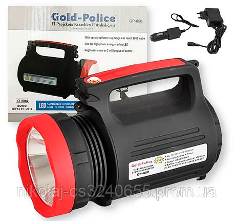 Ліхтар акумуляторний Gold Police GP-650 + Power Bank, фото 2