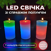 Воскова свічка Mood Magic зі справжнім полум'ям та LED підсвічуванням, фото 3