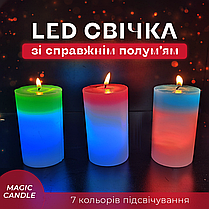 Воскова свічка Mood Magic зі справжнім полум'ям та LED підсвічуванням, фото 3