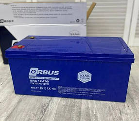 Гелевий акумулятор ORBUS 12V 200Ah GEL для безперебійного живлення