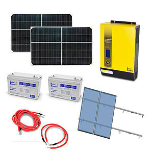 Автономна система безперебійного живлення потужністю 2.4 кВт з гелевими АКБ, сонячними панелями та монтажним