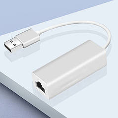 Перехідник-адаптер кабель USB Male — RJ45 LAN Ethernet Female, White