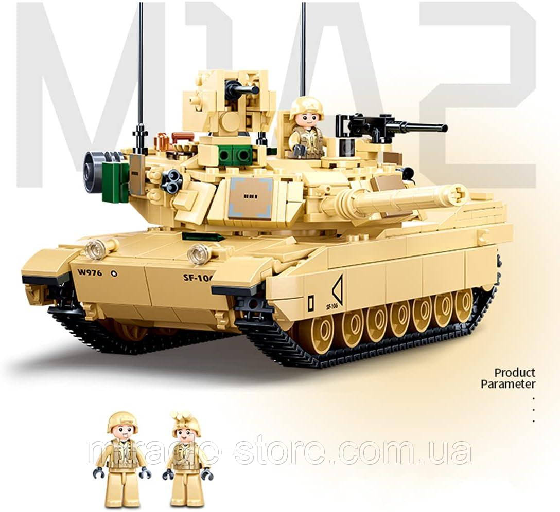 Конструктор танк Abrams SLUBAN c фигурками / 781 деталь / 29 см - фото 3 - id-p1958285435