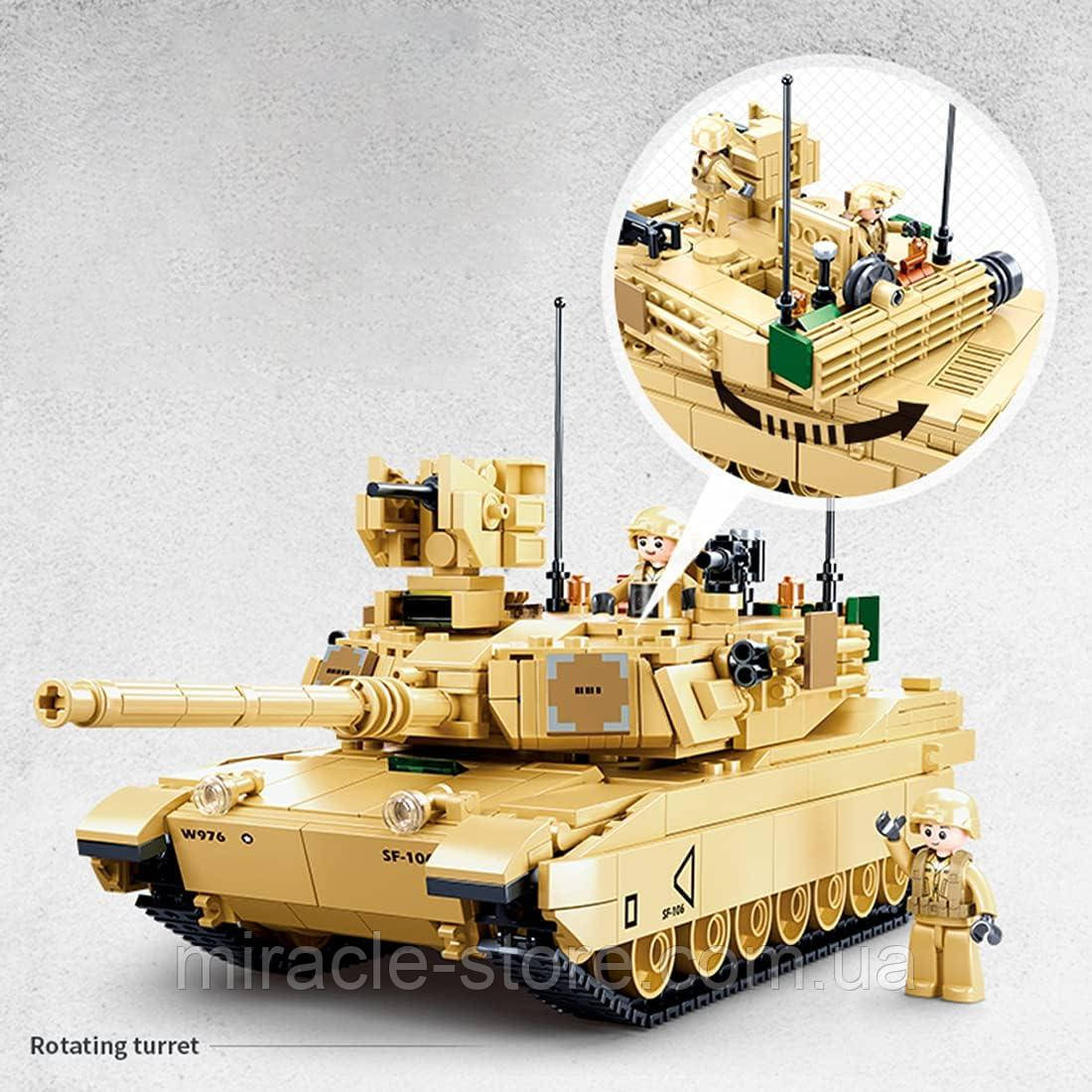 Конструктор танк Abrams SLUBAN c фигурками / 781 деталь / 29 см - фото 5 - id-p1958285435