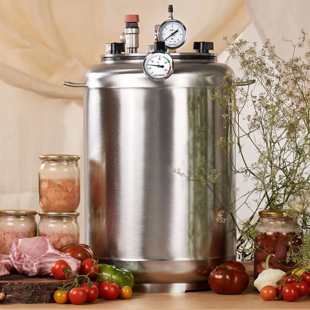 Автоклав із неіржавкої сталі на 14 л для домашньої консервації