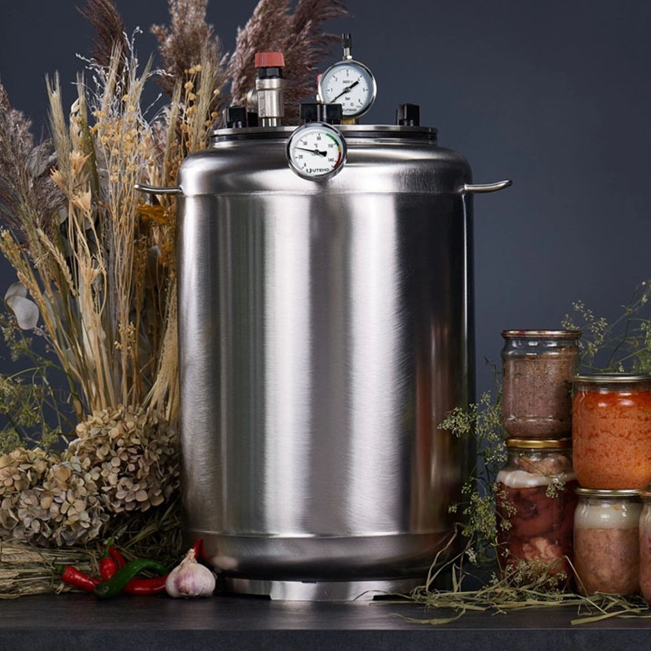 Автоклав для домашнього консервування тушкування (14 л. банок, неіржавка сталь)