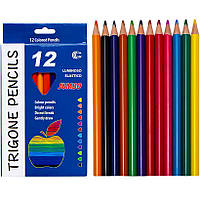 Набор цветных карандашей на 12 цветов в картонной упаковке JAMBO Luminoso в упаковке 6 шт