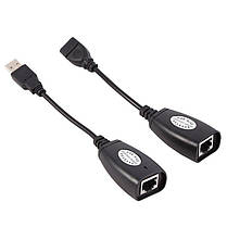 Кабель подовжувач перехідник USB — RJ45 LAN Ethernet до 45 м, 2 шт., фото 4