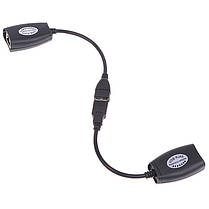 Кабель подовжувач перехідник USB — RJ45 LAN Ethernet до 45 м, 2 шт., фото 5