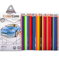 Набор цветных карандашей 24 цвета с графитным карандашом Marco ColorCore в упаковке 24 шт