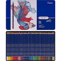 Набор цветных карандашей 36 цветов в металлическом пенале Chroma Marco в упаковке 36 шт