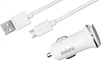 Зарядное устройство в машину 12В 1,0А USBx2 с кабелем USB - micro USB Inkax CC-13-M