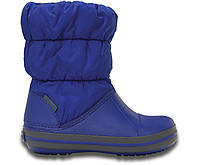 Зимние сапоги Crocs Kids Winter Puff Boot Cerulean Blue/Light Grey р. J2/33,5/21.5см