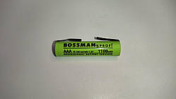 Акумулятор технічний BOSSMAN PROFI Ni-MH AAA/HR03 1,2V 1100mAh з пелюстками під паяння