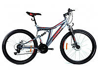 Горный велосипед 26 дюймов размер рамы 18" Azimut Blackmount GFRD Серо-красный