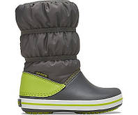 Зимние сапоги Crocs Kids Crocband Winter Boot Slate Grey/Lime Punch р. 10/27/17.5см