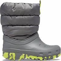 Зимові чоботи Crocs Kids Classic Neo Puff Boot Slate Grey р. 12/29/18.5см 207684